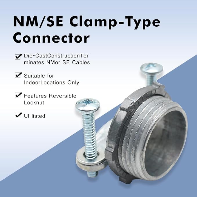 MAKERELE 24-Pack 3/8 Inch Clamp Type Cable Connectors - Image 4