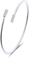 EcoGems Lab Grown Gemstone & Moissanite Bracelets – 14K White or Yellow Gold Plated Sterling Silver – Featuring Lab Grown Diamonds, Emeralds, Paraiba, Sapphire & Pearls – Sustainable Luxury Gift with Gift Box
