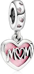 Family Mom Heart Charms 925 Sterling Silver Bead for Bracelets and Necklaces For Women Jewelry Present