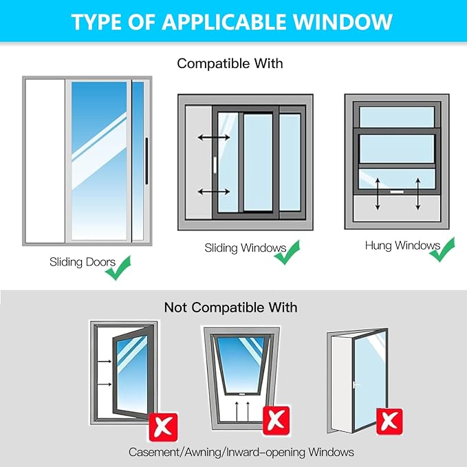 3-Layer Insulated Portable AC Window Seal Kit Max 70" Stepless Adjustable - Image 7