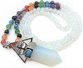 EDEN'S CALL Tree of Life 7 Chakra Stone Beads Necklace for Women and Men Hexagonal Crystal Point Pendant Necklace