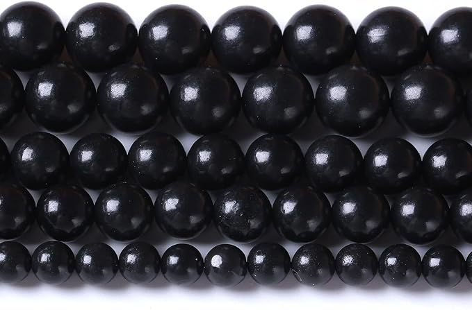160PCS 4MM Natural Stone Shungite Beads Crystal Loose Beads for Jewelry Making DIY Bracelet