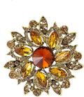 Rhinestone Flower Brooch for Women Vintage Crystal Flower Brooch Pin Elegant Clothing Hat Bag Accessories Christmas Birthday Party Wedding Costume Jewelry