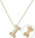RWQIAN Letter Necklace for Women Bubble, Chunky Initial Alphabet A-Z Pendant Puffy Name Personalized Necklace Dainty Zircon CZ Fashion Jewelry Gifts for Girls Girlfriend