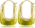 Acrylic Hoop Earrings Chunky Huggie Statement Vintage Earrings Cute Resin Drop Earring Trendy Jewelry Gifts for Women