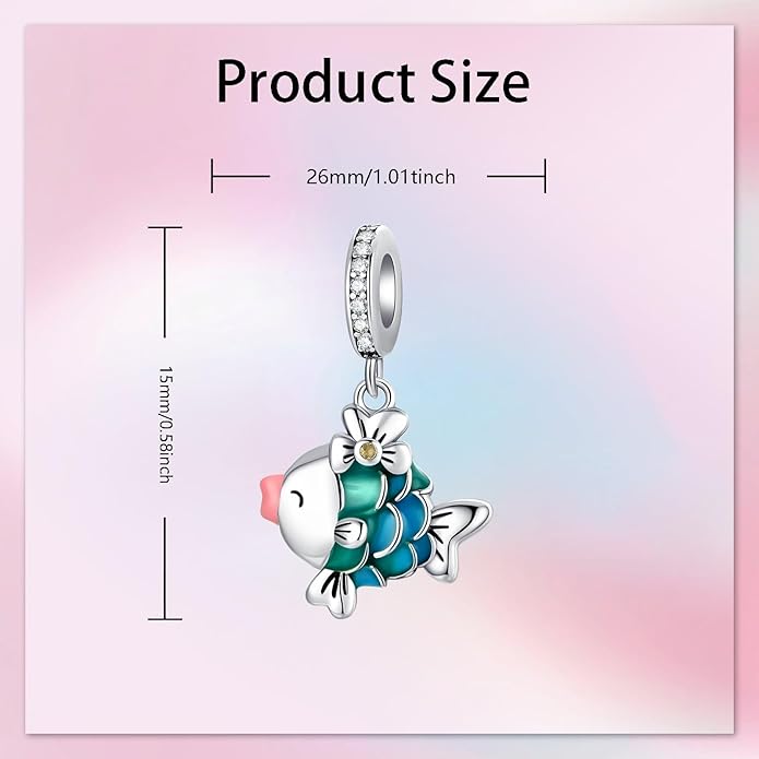 Birthday Fashion Love Heart Dangle Charm 925 Sterling Silver Charms fits Bracelets and Necklace Pendant Bead Charms Jewelry Present for Women Family Friends