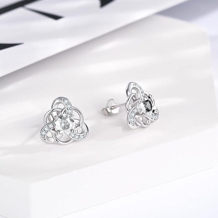 MEDWISE 925 Sterling Silver Birthstone Stud Earrings for Women Birthday Jewelry Gifts for Daughter Mother Women Valentines Day Gifts for Her