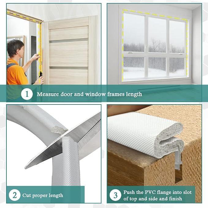 LSGCQ Kerf Weather Stripping for Door Seal Strip, 40 Ft, Front Door Seal Strip - Image 7