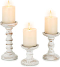 Wood Candle Holder for Pillar, Table Centerpiece, Tall Shabby Chic Decor by CANDELDO