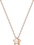 ChicSilver Personalized 925 Sterling Silver Dainty Small Heart/Star/Moon/Dot/Triangle Pendant Necklace for Women, Silver/Gold/Rose Gold/Black (with Gift Box)