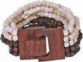 Coiris Boho Bangle Bracelets for Women Wooden Beaded Bracelets Chunky Bohemian Beach Bracelets Jewelry for Women
