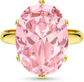 Linawe Cubic Zirconia Imitation Diamond Moissanite Rings for Women, 14K Gold/Rose Gold/Silver Adjustable Chunky Ring, Costume Rhinestone Jewelry for Wedding Engagement