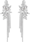 mecresh Marquise Crystal Bridal Chandelier Dangle Drop Earrings Ladies Gifts in Silver/Gold Tone