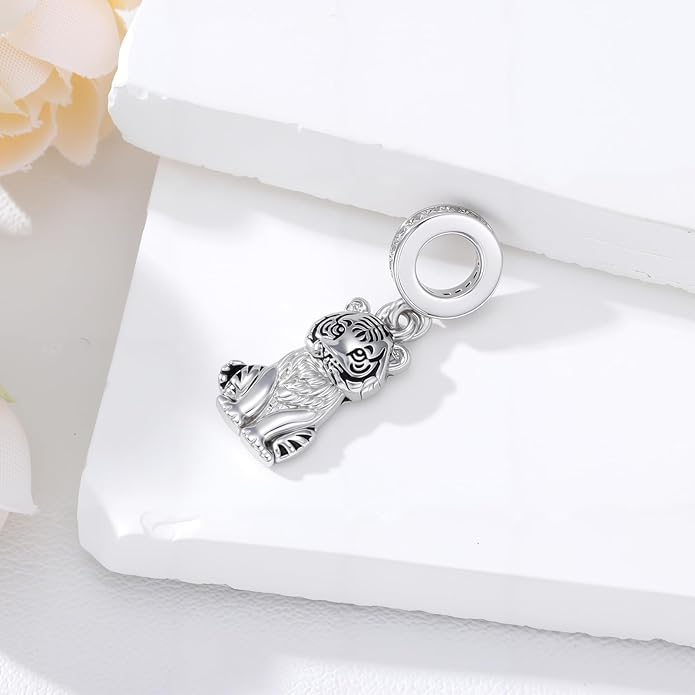 PROESS Sterling Silver/Red Panda/Cow/Highland Cow/Otter/Squirrel/Elephant/Axolotl/Cat/Fox/Bee/Butterfly/Hummingbird/Tiger/Lion/Mokeny/Koala/Dog Charm Animal Charms Bead for Jewelry Making