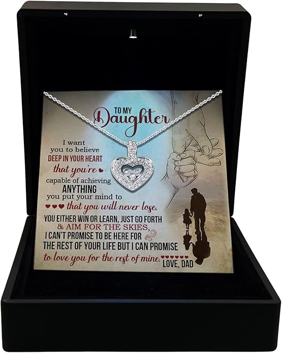 TRYNDI To My Daughter Necklace from Dad - Christmas Gifts for Daughter, Granddaughter, Daughter-In-Law, Women's Jewelry Gifts for Women Birthday, Valentine's Day, Mother's Day