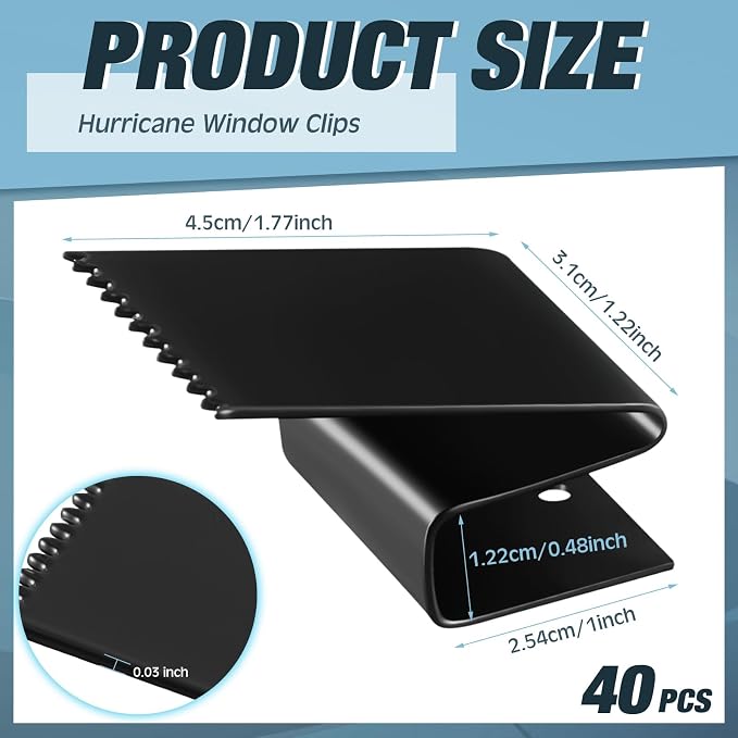 40 Pack Hurricane Window Clips Fit 1/2 Inch Thick Plywood Carbon Steel - Image 2