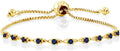 Gem Stone King Round Gemstone Birthstone Tennis Bracelet For Women | 925 Sterling Silver | 2.5MM Round | Fits Up To 9 Inch Wrist | Adjustable Bolo Bracelet For Women | Easy-On Easy-Off