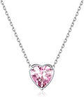 ChicSilver 925 Sterling Silver 12 Months Sparkling Round Cut Created Birthstone Pendant Necklace, 16 Inch Rolo Chain