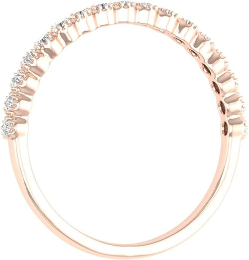 1/5 Carat Bezel Set Diamond Wedding Band Ring in 14K Solid Gold