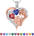 Iefil Valentines Day Gifts for Her - 925 Sterling Silver Birthstone Necklace for Women, Anniversary Birthday Gifts for Wife Girlfriend Mom