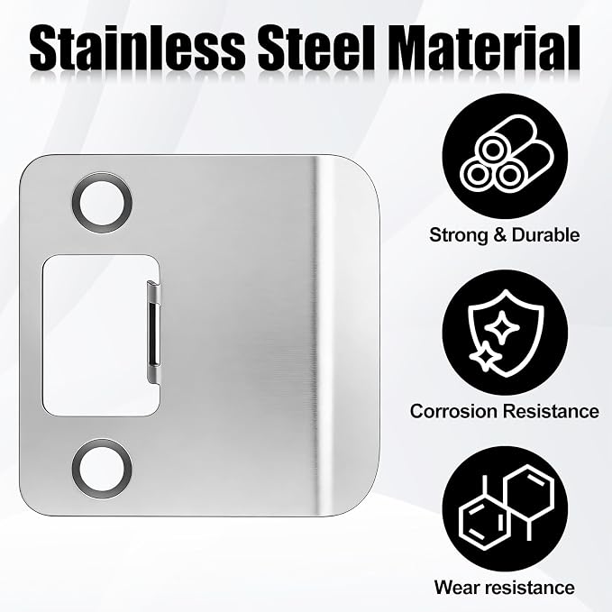 2 Pack Extended Strike Plate Round Corner, 2.25 X 2.25 Inch, 2-1/4" x 1-3/4" - Image 3