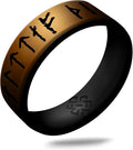 Knot Theory Viking Silicone Ring - Yours Always in Rune Characters Breathable Comfort Fit - Valentine's Engagement Mens Wedding Band