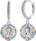 LAZA 925 Sterling Silver Hoop Earrings for Women, Hypoallergenic Huggie Butterfly Dangle Drop Earrings Colorful Flower Earrings Jewelry Gifts