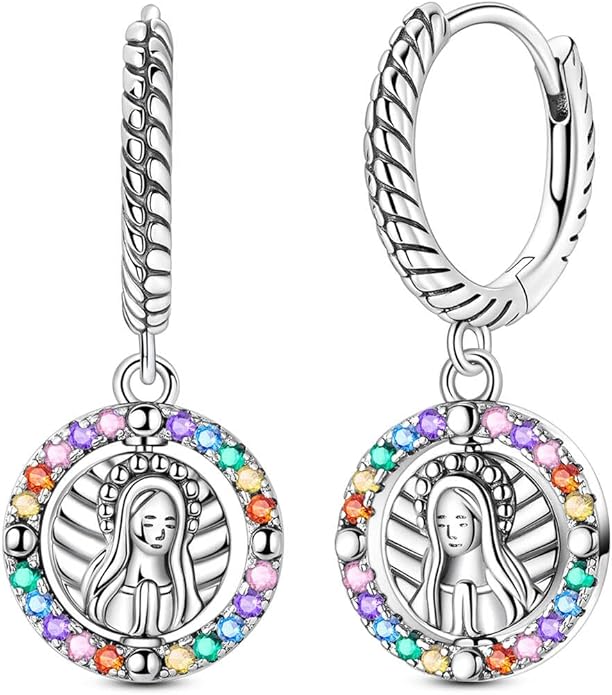 LAZA 925 Sterling Silver Hoop Earrings for Women, Hypoallergenic Huggie Butterfly Dangle Drop Earrings Colorful Flower Earrings Jewelry Gifts