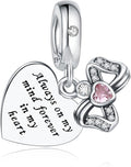 925 Sterling Silver Charms Fit Pandora Charms Bracelet God Has You In His Arms I Have You In My Heart Fit Wife Daughter Mother's Day Christmas Birthday Gift