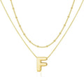 Initial 14K Gold Plated Necklaces for Women, Layered Bubble Letter A-Z Necklace Pendant Choker Necklaces for Women Trendy Monogram Name Necklace Personalized Jewelry for Women
