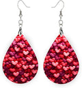 Teardrop Wood Earrings Light Weight Printed Image Dangle Jewelry, Fun and Funky