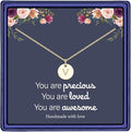 Hidepoo Valentines Gifts for Kids Teen Girls Women - 14K Gold Plated/Rose Gold Plated/S925 Sterling Silver Disc Initial Necklaces for Girls Jewelry Birthday Valentines Gifts for Kids Girl Teens Women