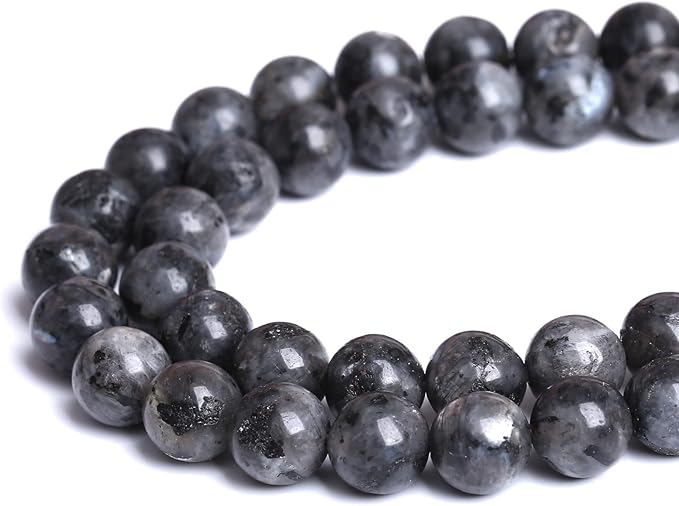 6mm 61pcs Natural Black Labradorite Stone Beads Round Larvikite Beads for Jewelry Making DIY Bracelet 15" Strand Wholesale (Black Larvikite Labradorite Beads, 6mm)