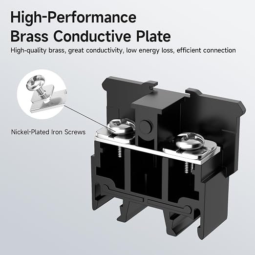 5Pcs JHY1 DIN Rail Terminal Blocks, 600V 63A, 16-10mm² | Detachable and - Image 4