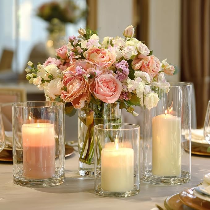 Glass Cylinder Vase for Set of 36 for Centerpieces, 5 inch Tall Clear Cylinder - Image 4
