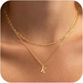 14K Gold Plated Initial Necklaces for Women Dainty Layered Letter Pendant Necklace Cute Choker Necklace Gift Trendy Stuff Personalized Jewelry Stack for Women Her