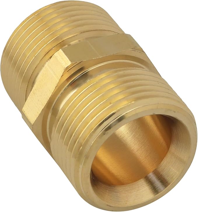 Pressure Washer Coupler ZZLZX Metric M22 15mm Male Thread to M22 14mm Male - Image 3
