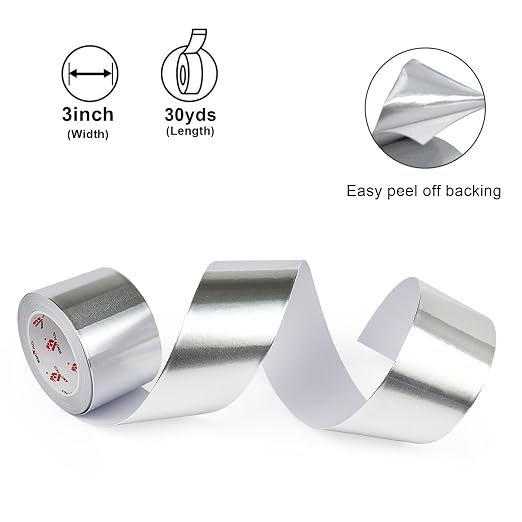 BOMEI PACK Aluminum Foil Tape, Heavy Duty Metal Foil Tape, High Temperature - Image 4