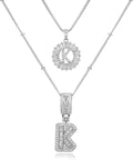 14K Gold Plated Alphabet Necklace Cubic Zirconia Letter Pendant, Personalized Name Jewelry Gift for Women, Customizable A-Z, Birthday/Mothers Day Gifts for Womens