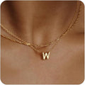 Initial Necklaces for Women, Trendy 14K Gold Plated Layered Necklace Dainty A-Z Letter Custom Name Personalized Choker Necklaces Non Tarnish Fashion Accessories Gold Jewelry Birthday Gifts for Her