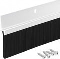 Brush Sweep Door Bottom Seal – 1½″ Black Polypropylene Brush in Clear Anodized by RandallManufacturing