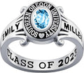 Custom Class Rings Personalized Birthstone Rings High School College Ring 925 Sterling Silver Engraved 2025 Graduation Jewelry Gifts for Women Size 4-15