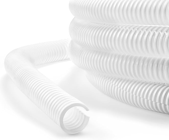 Cable Management, 10ft 1/2” Wire Loom Tubing Cord Protector | White Cable by YCLYC