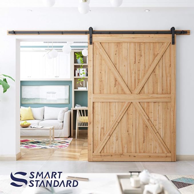 SMARTSTANDARD 10ft Sliding Barn Door Hardware kit, Fit 60" Wide Door Panel | - Image 6