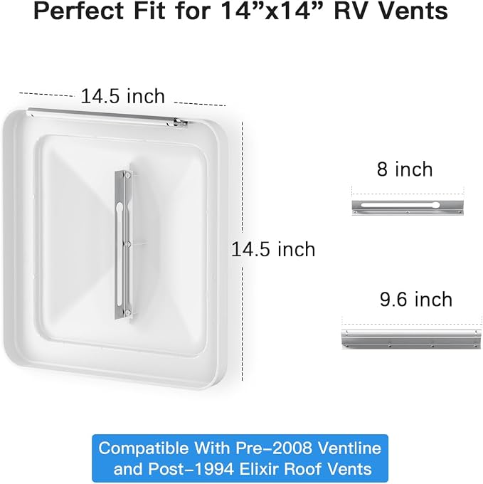 Safoner Aluminum RV Roof Vent Cover Replacement 14x14 In-Camper Accessories - Image 4