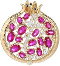 Fruit Brooch Austrian Crystal Rhinestone Brooch 18K Gold Plated Birthstone Lapel Pin Jewelry Birthday Gifts for Women Men