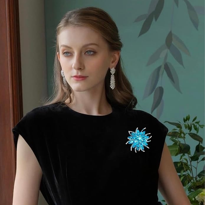 Wanheart Sunflower Brooch Pin Rhinestone Crystal Flower Jewelry Vintage Elegant Brooch for Women Dress Hat Bag Accessories