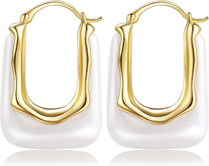 Acrylic Hoop Earrings Chunky Huggie Statement Vintage Earrings Cute Resin Drop Earring Trendy Jewelry Gifts for Women