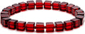 Natural Red Baltic Amber Bracelet for Women and Men – Stretch Wristband with Polished Cube Beads, Lightweight Unisex Jewelry Gift for Daily and Casual Wear (Red)