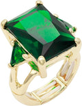 Lavencious Big Bold Radiant CZ Stones Stretch Rings for Women Size for 7-9